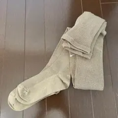 グレンクライド　ラメリブタイツ　モカベージュ