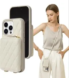 iPhone 15 Pro Max対応　背面手帳型ケース　ショルダーストラップ