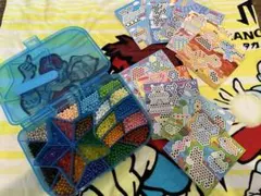 値下げ中！アクアビーズ 星形ケース&型紙10枚20種セット