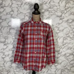 INGNI　イング　（M）　チェック長袖シャツ　袖丈調節　赤系　カジュアル