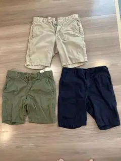 ユニクロ　GU ハーフパンツ　ベージュ　ネイビー　カーキ　3色セット