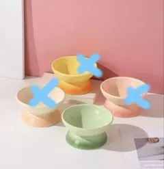 猫犬用 フードボウル 陶器製 食器グリーンのサムネイル