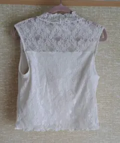 GUホワイトレースノースリーブトップス