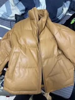 GU キャメル レザーダウンジャケット