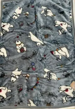 ニューマイヤープリントひざ掛け ブランケット 膝掛け くま模様