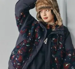 ニコアンド　アソートWARMボアジャケット　ネイビーフラワー　Long