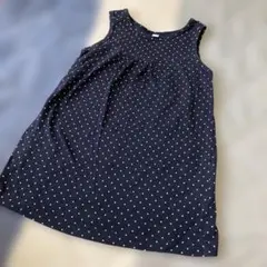 無印良品　水玉模様ノースリーブワンピース 90cm 綿100％のサムネイル