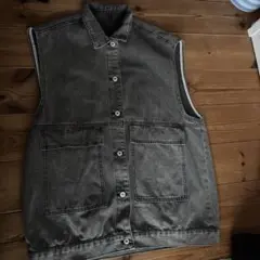 グレー デニム ノースリーブジャケットのサムネイル