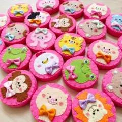 ハンドメイド◆動物絵合わせ積み木◆フェルト　知恵知育　保育園　いぬ　ねこ　手作り