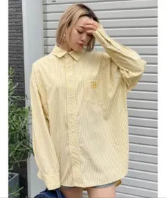 EVRIS ブラウス　ストライプ　イエロー【完売品】　秋服　レディース　エブリスのサムネイル
