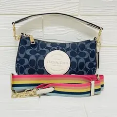 COACH コーチ シグネチャー 2WAY ショルダー　レインボーストラップ