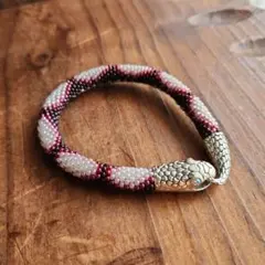 No.29☆ヘビ柄ビーズブレスレット