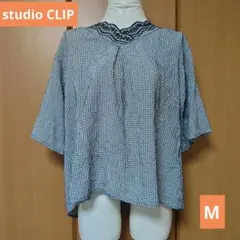 studioCLIP ギンガムチェック 半袖ブラウス Mのサムネイル