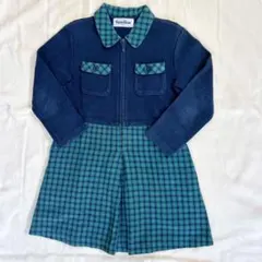 familiar❤️110センチ チェック柄ドッキングワンピース