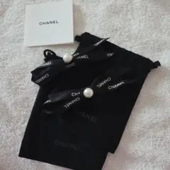新品未使用ノベルティシャネルCHANELパールヘアピン髪留ポーチ付黒ログ付送料込