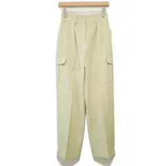 美品 ナチュラルビューティーベーシック ダブルクロスカーゴパンツ ライトグリーン