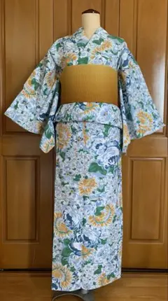 今の価格で20日に取り下げます。現行柄、竺仙 向日葵花柄 浴衣単品