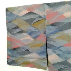 【しつけ糸付き】着物 紬 単衣 ウール 洗える着物 身丈152 裄62 グレー