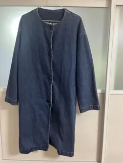 児島デニム 林檎堂 デニムロングシャツコート ワンピース - メルカリ