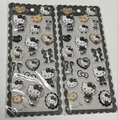 【2枚セット】もちもちマシュマロシール　ハローキティ　ギャルキティ　黒　ヒョウ柄