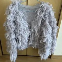 SNIDEL フリース風ライトグレーオープンフロントカーディガン