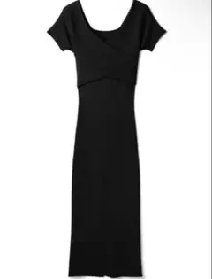 【極美品】フロントクロスオフショルダーニットワンピース GRL (L)