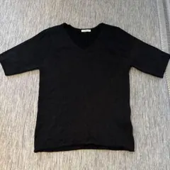 URBAN RESEARCH ブラックリブニット 半袖 フリーサイズ