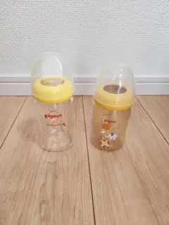 Pigeon 哺乳瓶 160ml 2本セット(ガラス×1、プラスチック×1)