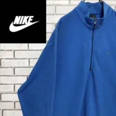 希少 ナイキ☆ワンポイント刺繍ロゴ ハーフジップビッグサイズフリース
