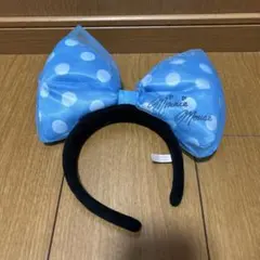 ディズニー ミニー デカリボン カチューシャ 水色