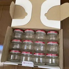 赤キャップ付きガラス瓶 12個セット キューピー　離乳食　ハンドメイド　工作