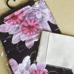 [新品]浴衣&帯セット　大きな花柄　銀色糸模様の帯