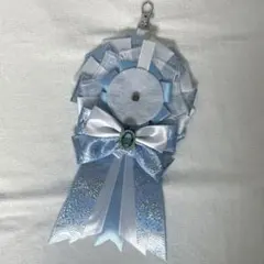 痛ロゼット 5.6mm ブルー リボン 缶バッジ