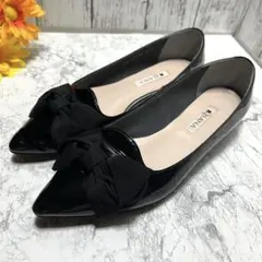 美品✨ダイアナ オペラシューズ ポインテッドトゥ グログランリボン (23.5)