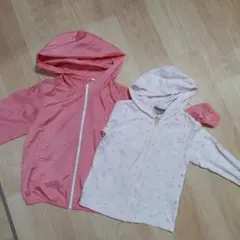 フード付きジャケット2点セット（ピンク・ホワイト）