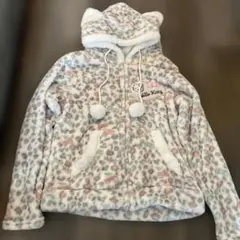 Hello Kitty レオパード柄 フード付きパーカー　フリーサイズ