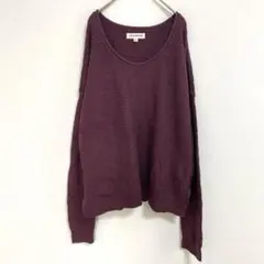 一点もの✨セーター【M】ニット パープル 長袖 カジュアル 無地 ゆったり