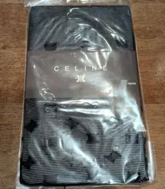新品未開封　セリーヌ CELINE タイツ 総柄 トリオンフ 黒 M-L 日本製のサムネイル