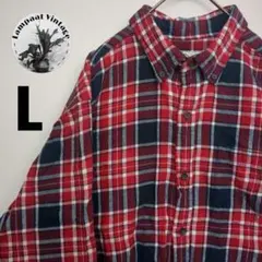 US古着 ST.JOHNSBAY フランネルシャツ L レッド