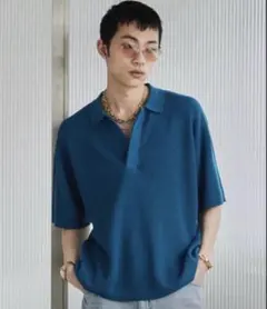 ソエルテ　Loose knit polo shirt /ルーズニットポロシャツのサムネイル