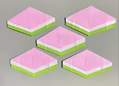 【匿名発送】ひしもち　ひな祭り　折り紙 壁面飾り 素材 3月　５個