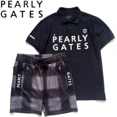 パーリーゲイツ　セットアップ　近年モデル　ハーフパンツ　メンズ　ゴルフ　ブラック