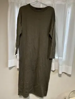 KBF + オリーブ色 カーキ　ロングワンピース