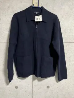 【早い者勝ち】ユニクロc ニットフルジップジャケット m ネイビー