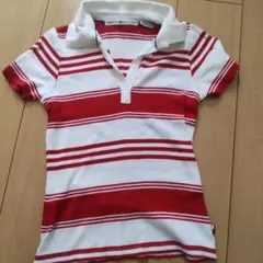 Tommy Hilfiger ポロシャツ 半袖 赤と白のストライプ