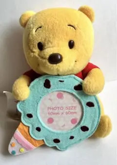 プーさん　ぬいぐるみ　フォトスタンド　フォトフレーム　タグ付き　レトロ