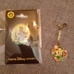 東京ディズニーリゾート アリエルピンバッジ　おまけアリエルキーホルダー2個セット