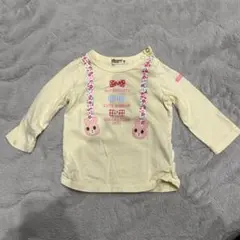 ミキハウス　HOT BISCUITS 長袖カットソー 80cm イエロー