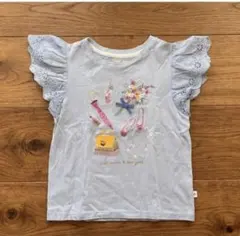 【Kate spade】フリル袖 ライトブルー Tシャツ 140cm