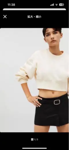 ZARA x Kaia コラボ　クロップド　スウェットシャツのサムネイル